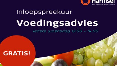 Iedere woensdag van 13.00 - 14.00 uur gratis inloopspreekuur voedingsadvies